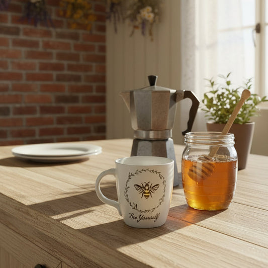 Spectrum Designz "Bee Yourself" 17oz Speckled Ceramic Mug