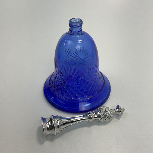 1976 Avon Cobalt Blue Glass Pineapple Hostess Bell Decanter