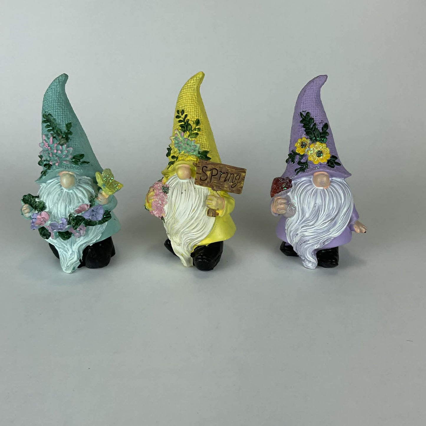 3-Piece Pastel Spring Garden Gnome Set
