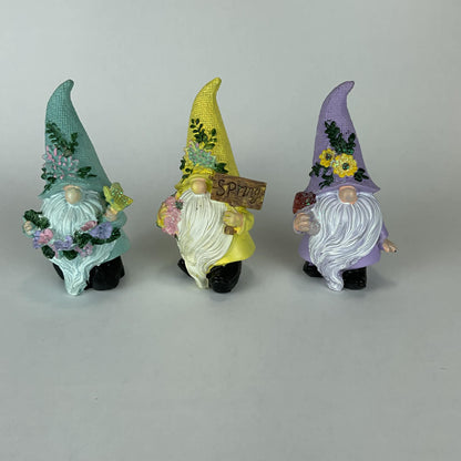 3-Piece Pastel Spring Garden Gnome Set