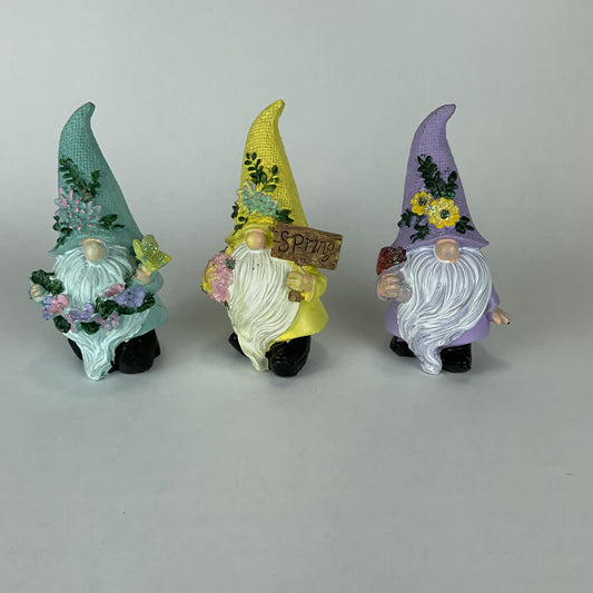 3-Piece Pastel Spring Garden Gnome Set