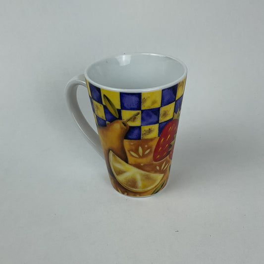 Vibrant Mediterranean Fruit Ceramic Latte Mug