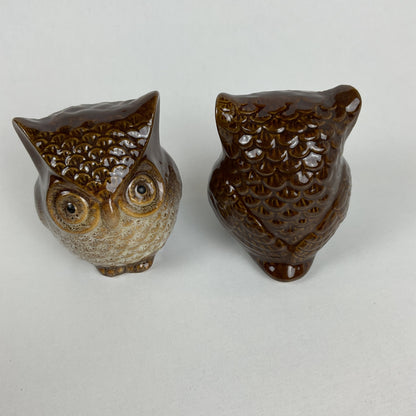 Vintage Otagiri Japan Brown Drip Glaze Ceramic Owl Figurines – Set of 2
