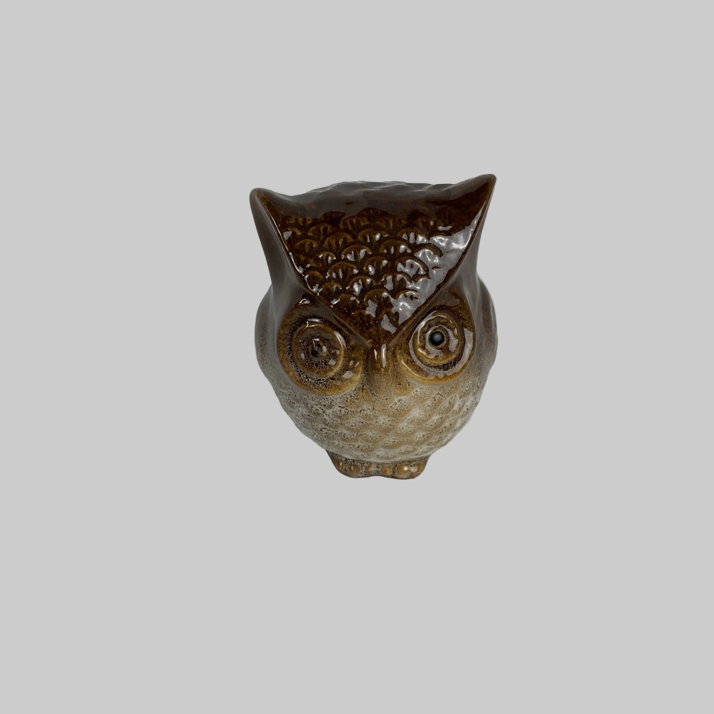 Vintage Otagiri Japan Brown Drip Glaze Ceramic Owl Figurines – Set of 2