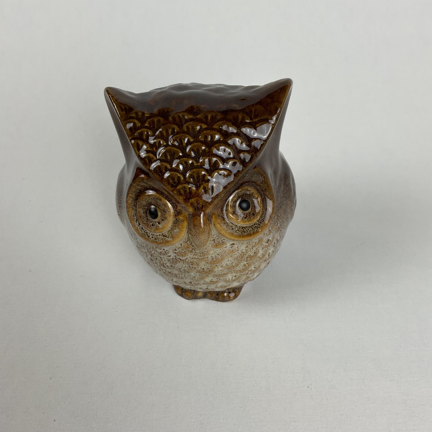 Vintage Otagiri Japan Brown Drip Glaze Ceramic Owl Figurines – Set of 2