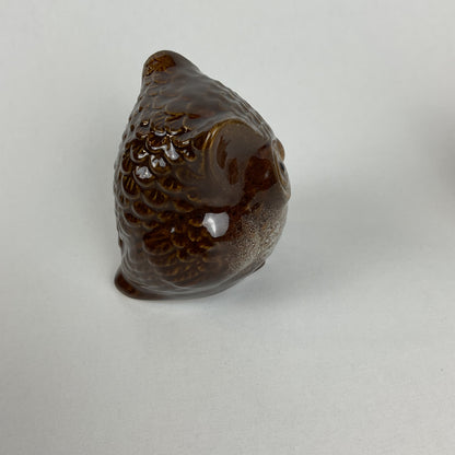 Vintage Otagiri Japan Brown Drip Glaze Ceramic Owl Figurines – Set of 2