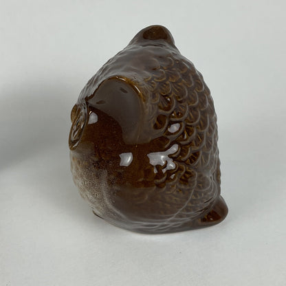 Vintage Otagiri Japan Brown Drip Glaze Ceramic Owl Figurines – Set of 2