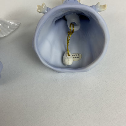 Vintage Mid-Century Porcelain Kissing Angel Bells – Set of 2