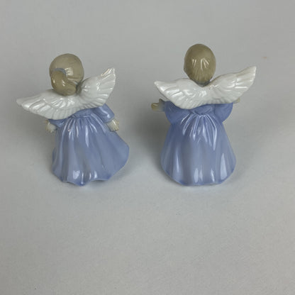 Vintage Mid-Century Porcelain Kissing Angel Bells – Set of 2