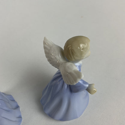 Vintage Mid-Century Porcelain Kissing Angel Bells – Set of 2