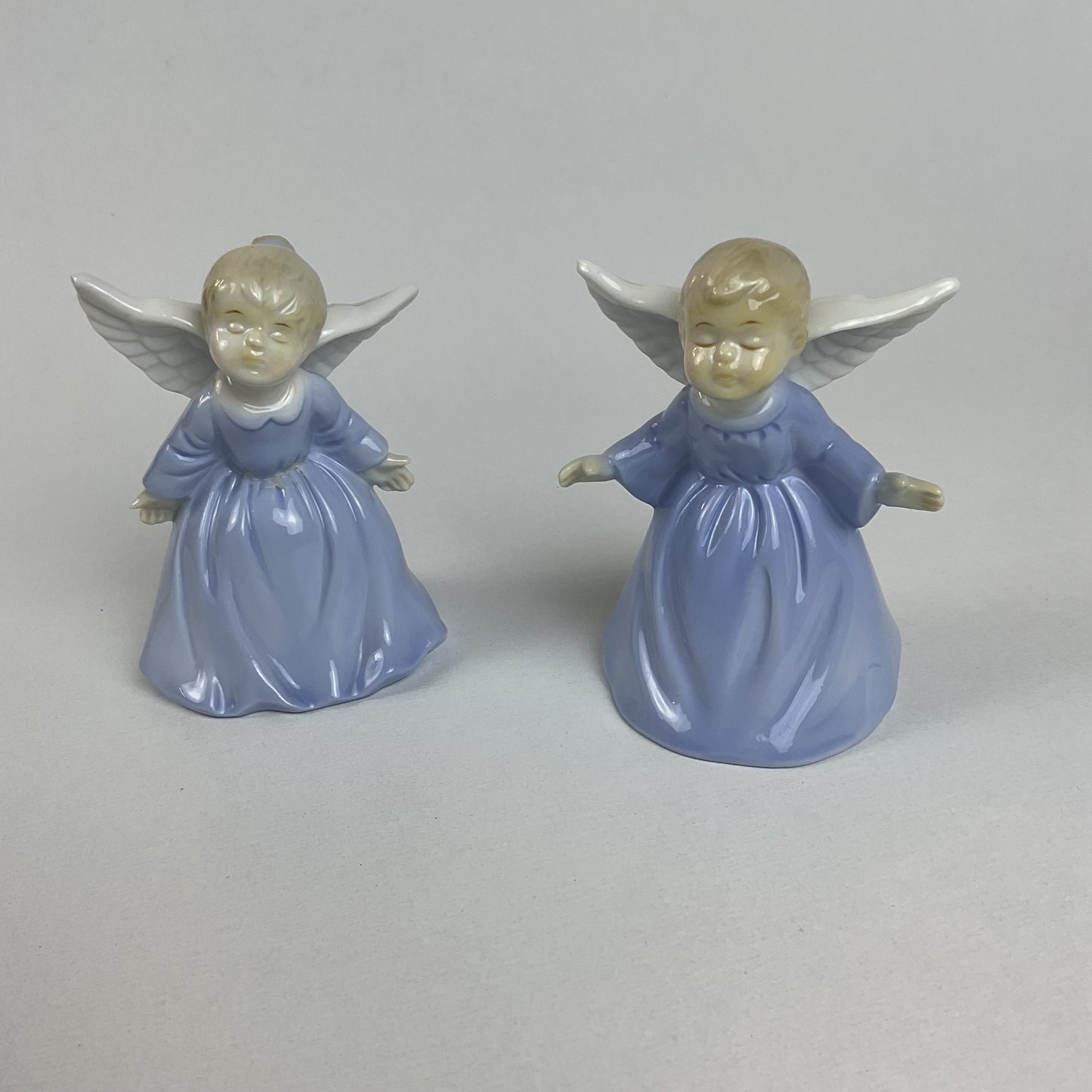 Vintage Mid-Century Porcelain Kissing Angel Bells – Set of 2