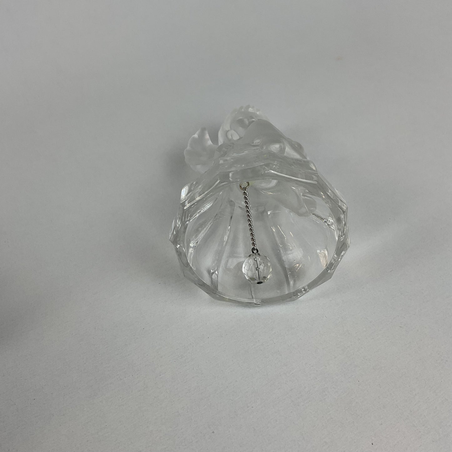 Vintage Crystal Clear Industries Frosted Angel Dinner Bells – Set of 2