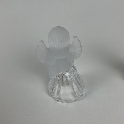 Vintage Crystal Clear Industries Frosted Angel Dinner Bells – Set of 2