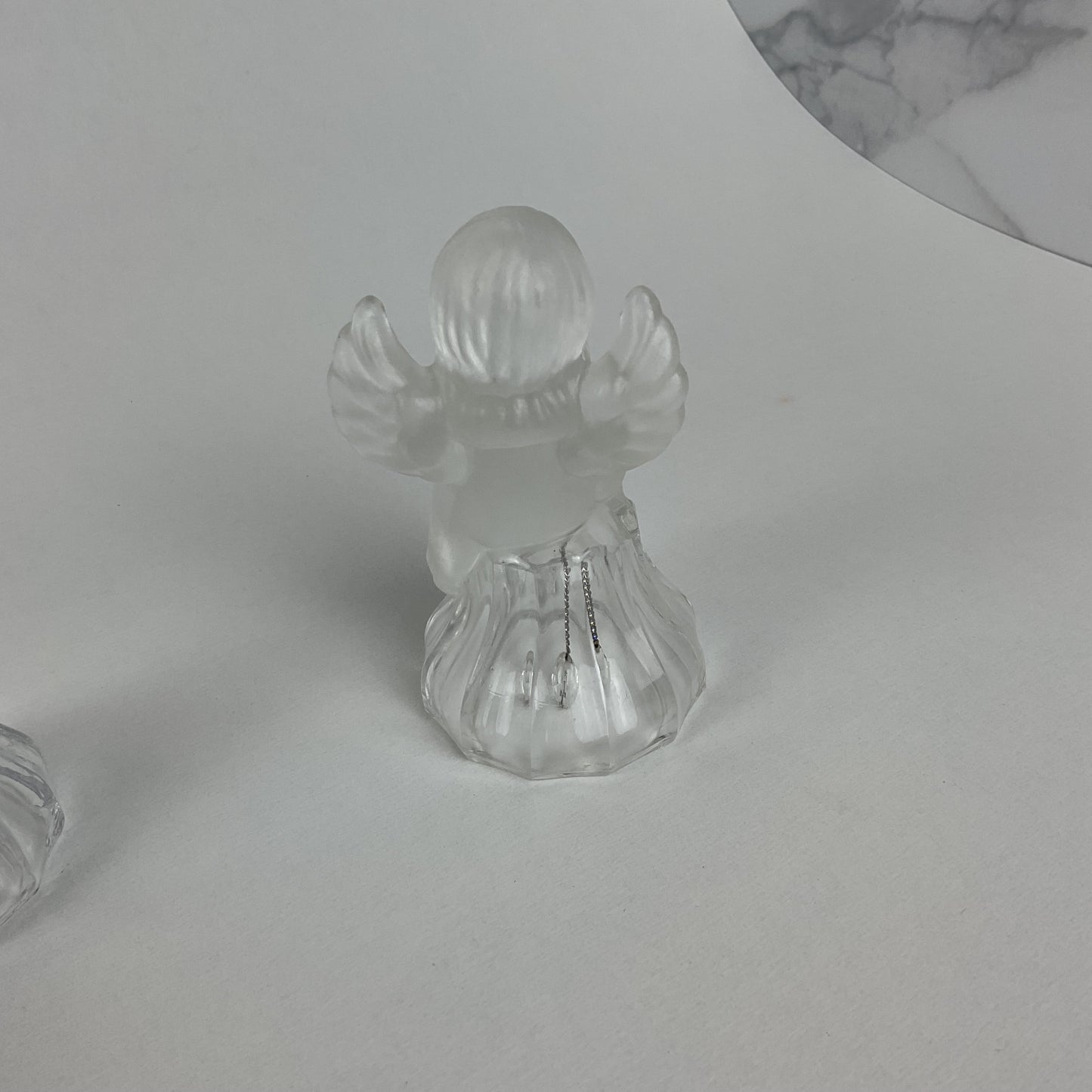 Vintage Crystal Clear Industries Frosted Angel Dinner Bells – Set of 2