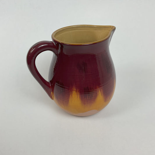 Vintage Teleflora Burgundy & Honey Amber Drip Glaze Ceramic Pitcher