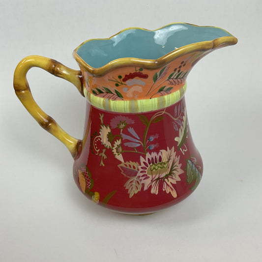 Tracy Porter "Artesian Road" Hand-Painted Bohemian Ceramic Pitcher – 10"