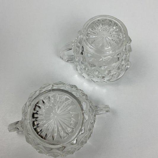 1930s Pink Depression Glass Creamer and Sugar Set