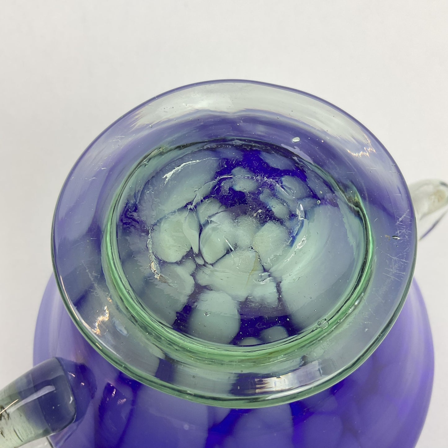 Vintage Cobalt Blue Art Glass Lidded Sugar Bowl – Mid-Century Swirl Condiment Dish
