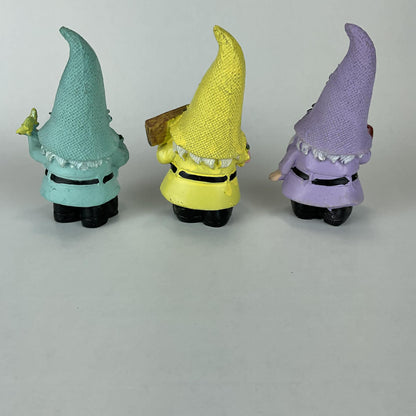 3-Piece Pastel Spring Garden Gnome Set